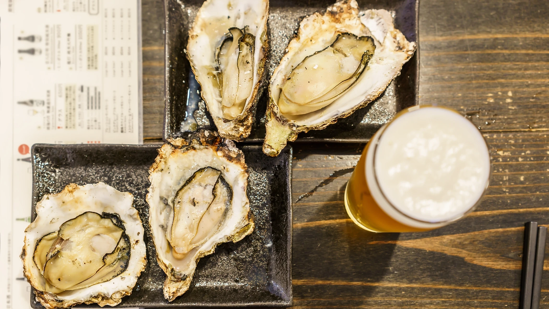 beer and oyster
